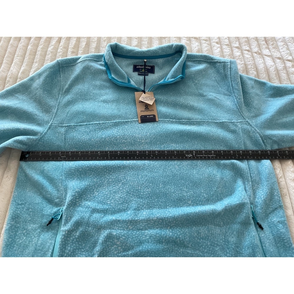 Chubbies Men's Aqua Speckled Fleece 1/4 Zip Pullover XX Large - Picture 6 of 8